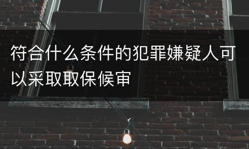 符合什么条件的犯罪嫌疑人可以采取取保候审