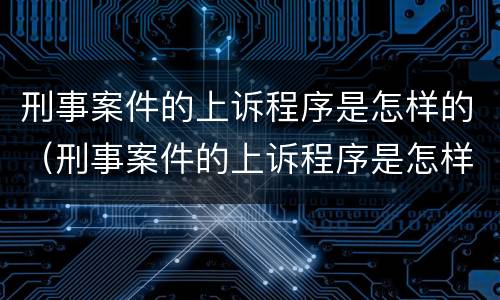 刑事案件的上诉程序是怎样的（刑事案件的上诉程序是怎样的呢）
