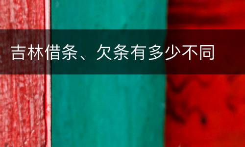 吉林借条、欠条有多少不同