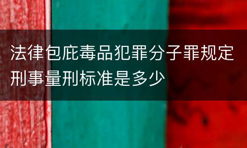 法律包庇毒品犯罪分子罪规定刑事量刑标准是多少