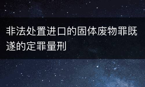 非法处置进口的固体废物罪既遂的定罪量刑