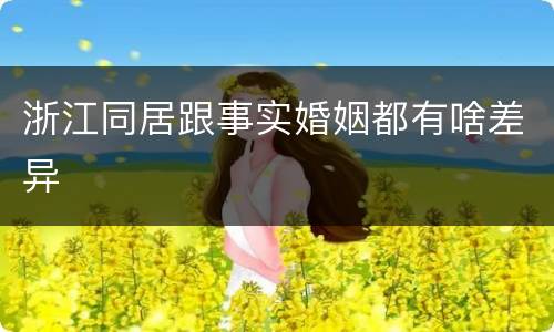 浙江同居跟事实婚姻都有啥差异