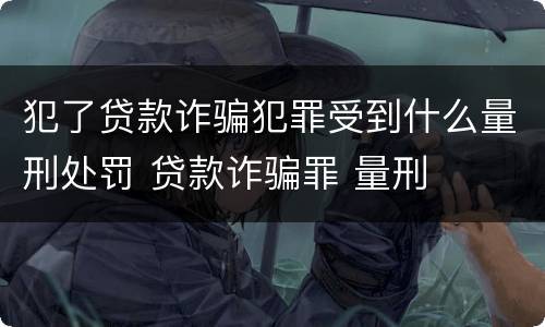犯了贷款诈骗犯罪受到什么量刑处罚 贷款诈骗罪 量刑