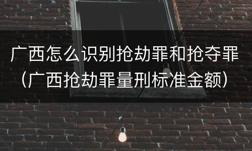 广西怎么识别抢劫罪和抢夺罪（广西抢劫罪量刑标准金额）