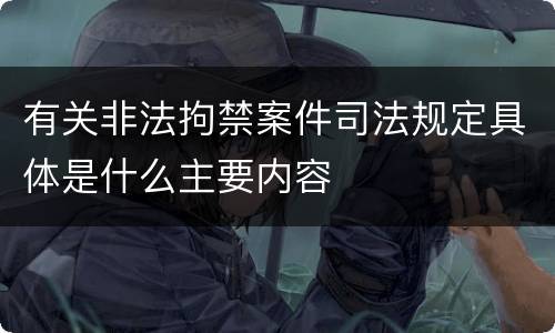 有关非法拘禁案件司法规定具体是什么主要内容