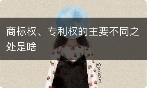 商标权、专利权的主要不同之处是啥