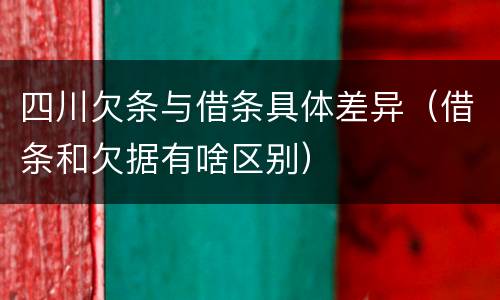 四川欠条与借条具体差异（借条和欠据有啥区别）