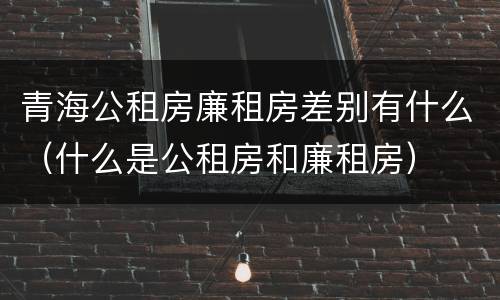 青海公租房廉租房差别有什么（什么是公租房和廉租房）