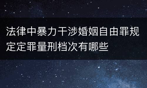 法律中暴力干涉婚姻自由罪规定定罪量刑档次有哪些