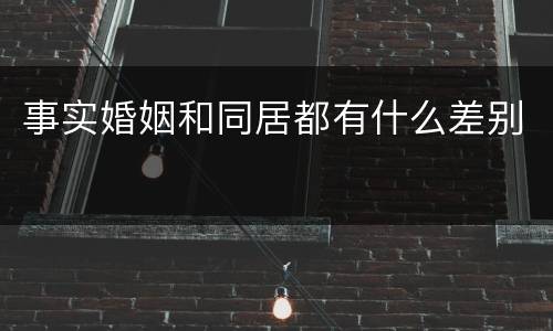 事实婚姻和同居都有什么差别