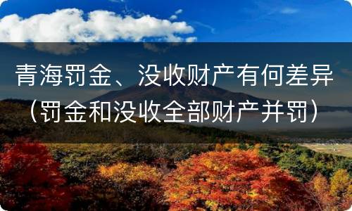 青海罚金、没收财产有何差异（罚金和没收全部财产并罚）