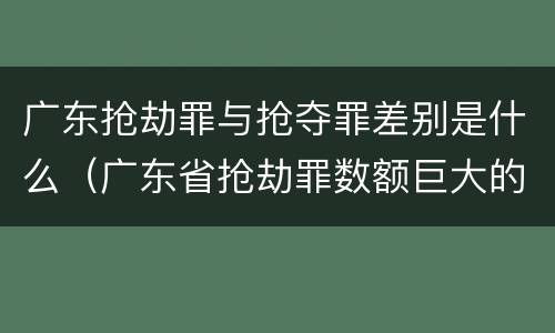 广东抢劫罪与抢夺罪差别是什么（广东省抢劫罪数额巨大的标准）