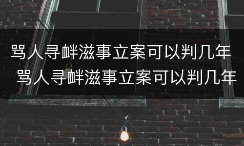 骂人寻衅滋事立案可以判几年 骂人寻衅滋事立案可以判几年刑