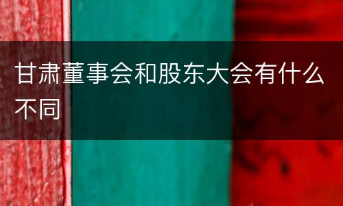 甘肃董事会和股东大会有什么不同