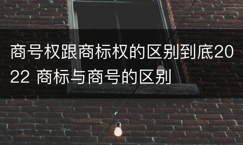 商号权跟商标权的区别到底2022 商标与商号的区别