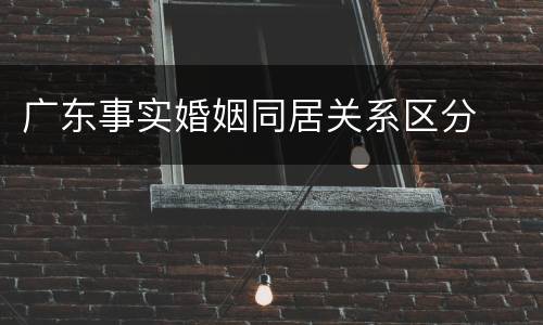 广东事实婚姻同居关系区分