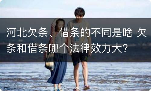 河北欠条、借条的不同是啥 欠条和借条哪个法律效力大?