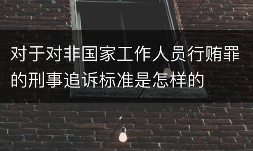 对于对非国家工作人员行贿罪的刑事追诉标准是怎样的