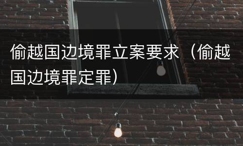 偷越国边境罪立案要求（偷越国边境罪定罪）