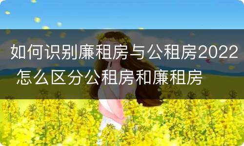 如何识别廉租房与公租房2022 怎么区分公租房和廉租房