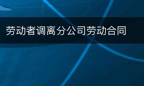 劳动者调离分公司劳动合同
