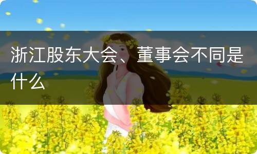 浙江股东大会、董事会不同是什么