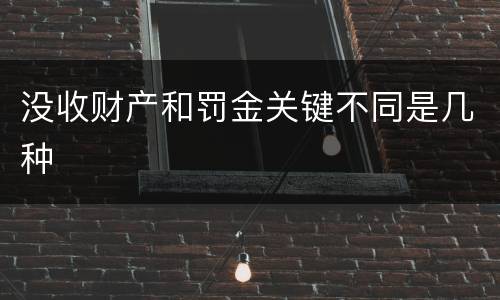没收财产和罚金关键不同是几种