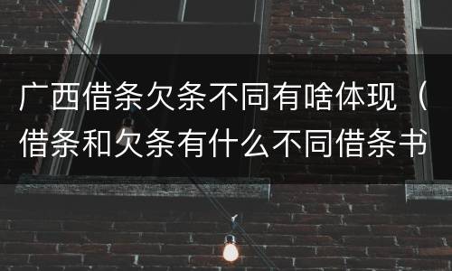 广西借条欠条不同有啥体现（借条和欠条有什么不同借条书写）