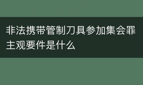 非法携带管制刀具参加集会罪主观要件是什么