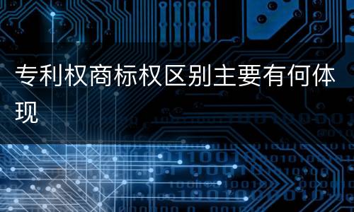 专利权商标权区别主要有何体现