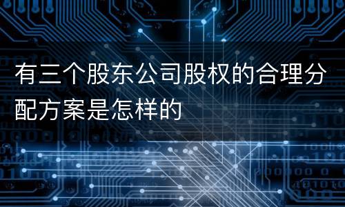 有三个股东公司股权的合理分配方案是怎样的