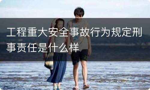 工程重大安全事故行为规定刑事责任是什么样