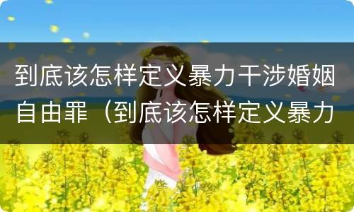 到底该怎样定义暴力干涉婚姻自由罪（到底该怎样定义暴力干涉婚姻自由罪的行为）