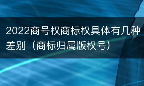 2022商号权商标权具体有几种差别（商标归属版权号）
