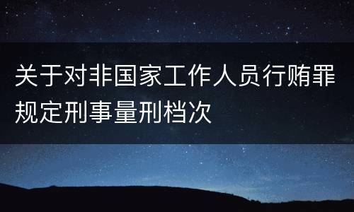 关于对非国家工作人员行贿罪规定刑事量刑档次