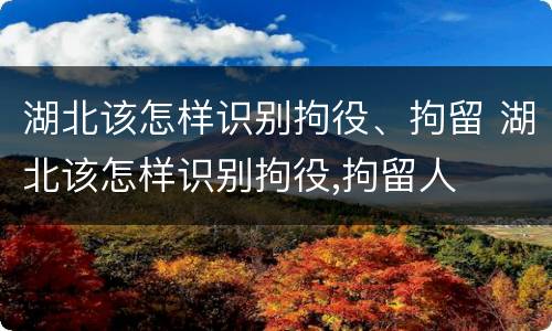 湖北该怎样识别拘役、拘留 湖北该怎样识别拘役,拘留人