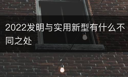 2022发明与实用新型有什么不同之处