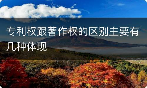 专利权跟著作权的区别主要有几种体现