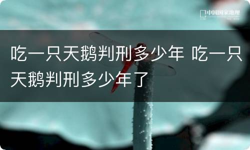 吃一只天鹅判刑多少年 吃一只天鹅判刑多少年了