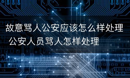故意骂人公安应该怎么样处理 公安人员骂人怎样处理