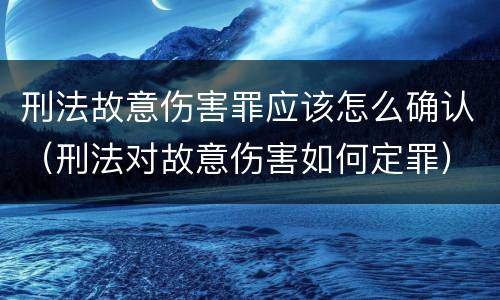 刑法故意伤害罪应该怎么确认（刑法对故意伤害如何定罪）