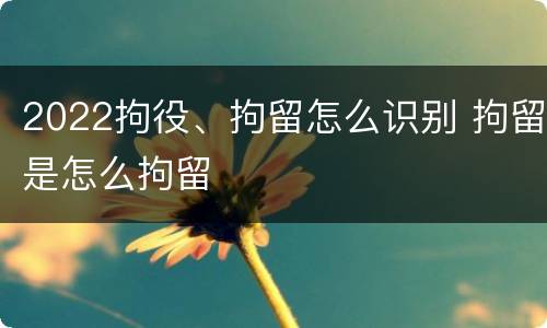 2022拘役、拘留怎么识别 拘留是怎么拘留
