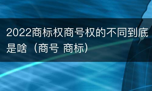 2022商标权商号权的不同到底是啥（商号 商标）