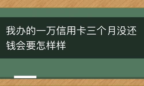我办的一万信用卡三个月没还钱会要怎样样