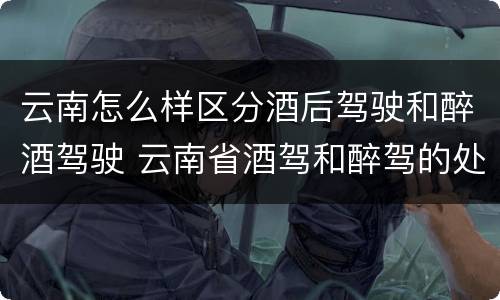 云南怎么样区分酒后驾驶和醉酒驾驶 云南省酒驾和醉驾的处罚标准