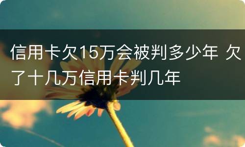 信用卡欠15万会被判多少年 欠了十几万信用卡判几年