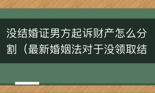 没结婚证男方起诉财产怎么分割（最新婚姻法对于没领取结婚证财产分割）
