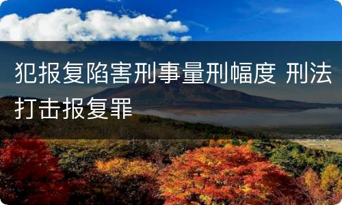 犯报复陷害刑事量刑幅度 刑法打击报复罪