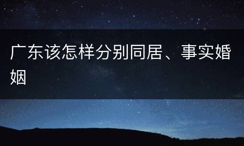 广东该怎样分别同居、事实婚姻