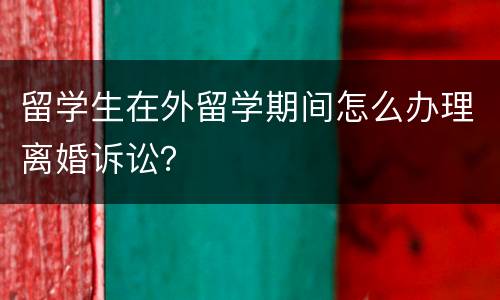 留学生在外留学期间怎么办理离婚诉讼？
